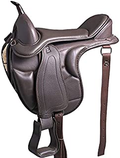 HILASON 18 in Horse English Treeless Saddle Endurance Trail Leather