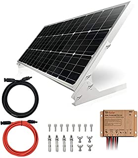 TP-solar 100W 12V Solar Panel Kit Battery Charger 100 Watt 12 Volt Off Grid System for Homes RV Boat + 20A Waterproof Solar Charge Controller + Solar Cables + V Brackets for Mounting