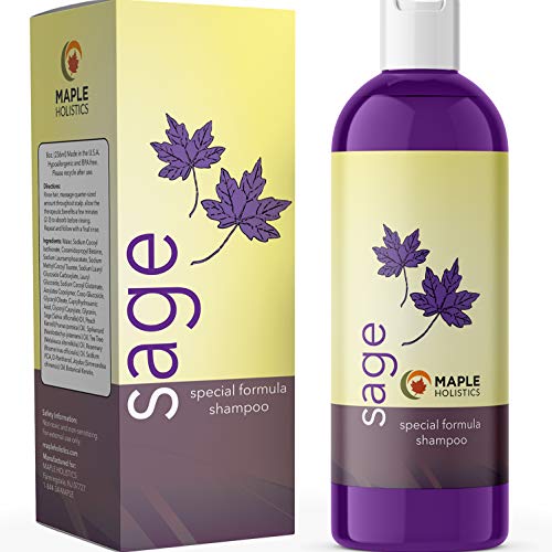 Sage Shampoo for Thin Hair Care - Sage Oil Clarifying Shampoo for Build Up Hair Shine and Scalp Moisturizer - Oily Hair Shampoo for Greasy Hair and Dry Scalp Treatment with Essential Oils for Hair