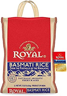 Authentic Royal Royal Basmati Rice, 15-Pound Bag, White