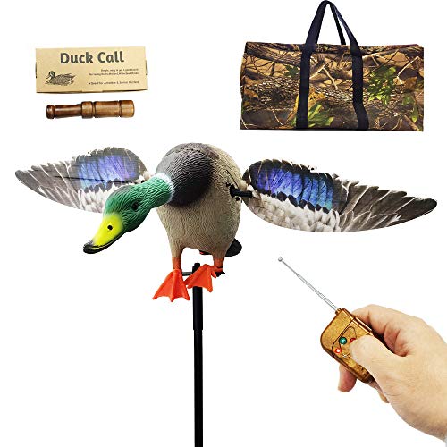 Montex Duck Decoy Spinning Wing with Remote Controller, Drake New Upgraded Realistic Material with Free Duck Call and Gear Bag for Duck Hunting