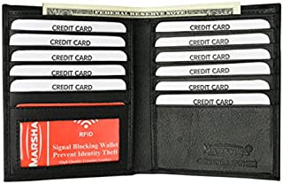 New Premium Lambskin Leather Bifold Hipster Credit Card Wallet (Black)