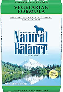 Natural Balance Vegetarian Formula Dry Dog Food, with Brown Rice, Oat Groats, Barley & Peas, 28 Pounds, Vegan