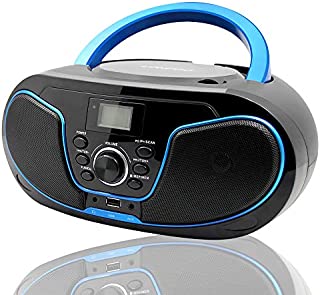 LONPOO Stereo CD Boombox Portable Bluetooth Digital Tuner FM Radio CD Player with USB Playback,Bluetooth-in,AUX Input and 3.5mm Earphone Output & Music Sound System