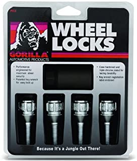 Gorilla Automotive 47141N 14mm x 1.25 Thread Size Cone Seat Lug Bolt Wheel Lock, (Set of 4)