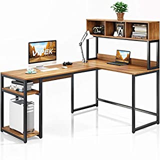 VIPEK L-Shaped Desk with Hutch, 69