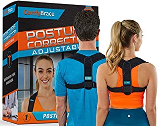 Comfy Brace Posture Corrector-Back Brace for Men and Women- Fully Adjustable Straightener for Mid, Upper Spine Support- Neck, Shoulder, Clavicle and Back Pain Relief-Breathable,