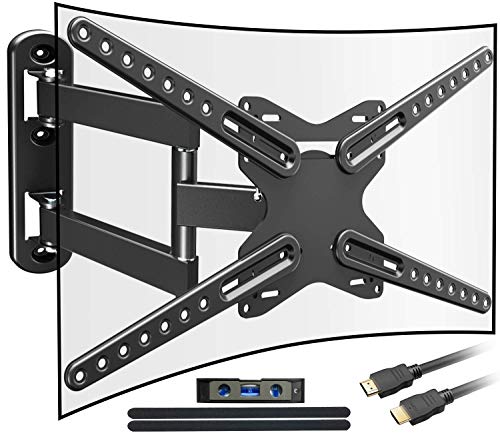 Everstone Heavy Duty Single Stud TV Wall Mount Bracket for Most 32-80 Inch LED,LCD,OLED,Plasma Flat Screen,Curved TVs,with Full Motion Articulating Arm,Up to VESA600x400 and 110lbs