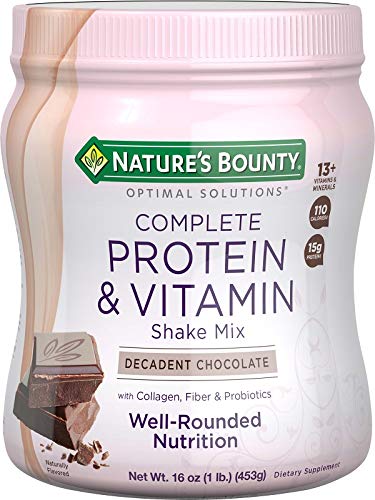 Protein Powder with Vitamin C by Nature's Bounty Optimal Solutions, Contains Vitamin C for Immune Health, Decadent Chocolate Flavor, 1 lb