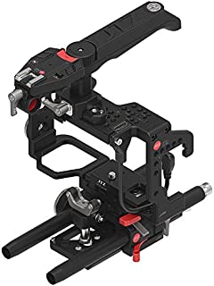 JTZ DP30 Camera Cage Stabilizer with 15mm Rail Rod Base plate + Electronic Top Handle with Cold Shoe Mount for SONY A7 A7II A7R A7RII A7S A7SII Mirrorless Camera,Support Focus,Zoom and REC Start/Stop