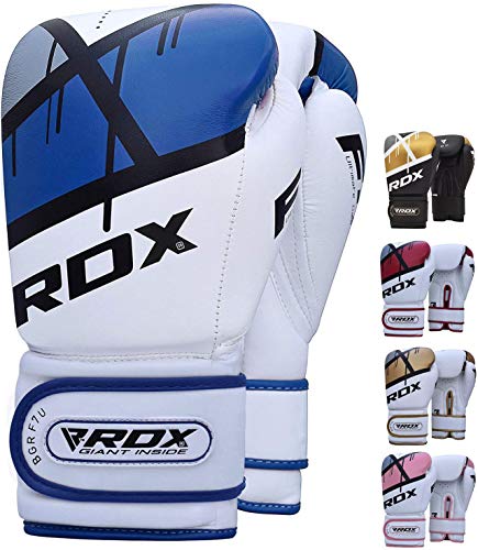 RDX Boxing Gloves for Training Muay Thai Maya Hide Leather Mitts for Fighting, Kickboxing, Sparring EGO Gloves for Punch Bag, Focus Pads, Thai Pad, Grappling Dummy and Double End Ball Punching