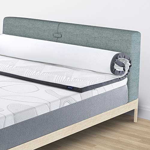 Moonlight Family 2 Inch Gel Memory Foam Mattress Topper, Medium Firm Pressure Relief Dual-Layer Ventilated Cooling Bed Topper for Side, Back & Stomach Sleepers, Removable & Washable Cover, Queen