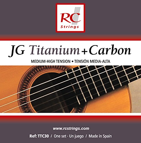 RC Strings TTC30 JG Titanium+Carbon Classical Guitar Strings, Medium-High Tension