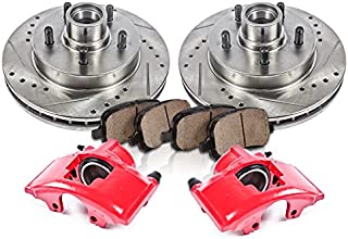 Callahan CCK12182 FRONT Powder Coated Red [2] Calipers + [2] Rotors + Quiet Low Dust [4] Ceramic Pads Performance Kit