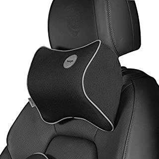 Newgam Car Pillow - Car Neck Pillow for Neck Pain Relief and Cervical Support,Car Seat Neck Pillow with 100% Pure Memory Foam and Washable Cover,Car Headrest Pillow for Ergonomic Design-Obsidian Black