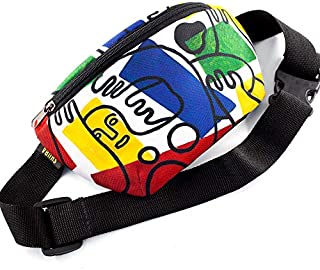 Casual Daypack Crossbody Bag Belt Waist Packs, Waist Pocket, Adjustable belt bag, famous art canvas, for travellers (Multicolor)