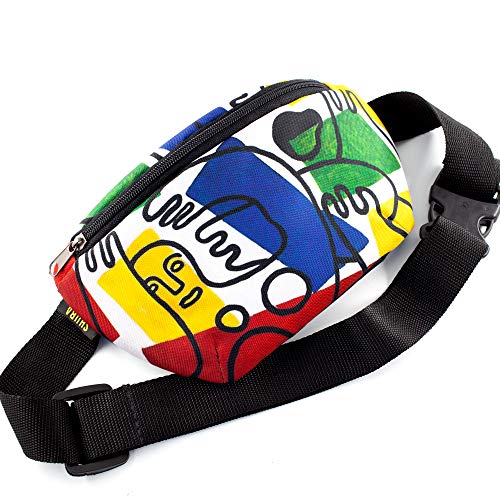 Casual Daypack Crossbody Bag Belt Waist Packs, Waist Pocket, Adjustable belt bag, famous art canvas, for travellers (Multicolor)