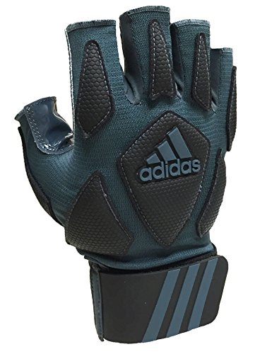 adidas Scorch Destroy 2 Lineman Gloves Half Finger, Grey/Black, Medium