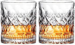 Whiskey Glass Set of 2 Mountain Crystal Wedge Glass Old Fashioned Tasting Tumblers Funny Gift Box for Dad