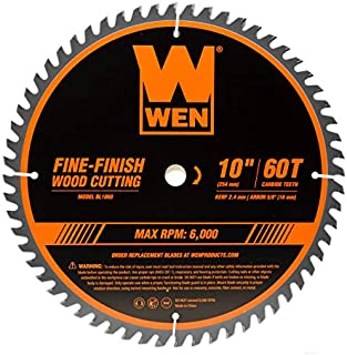 WEN BL1060 10-Inch 60-Tooth Fine-Finish Professional Woodworking Saw Blade for Miter Saws and Table Saws