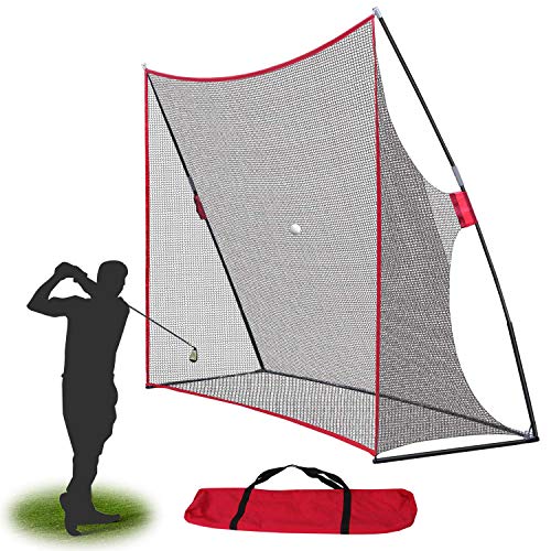 Smartxchoices Portable 10x7ft Large Golf Netting Golf Practice Hitting Net with Stand Frame & Carry Bag for Golf Driving Pitching Hitting Training, Backyard/Indoor/Outdoor