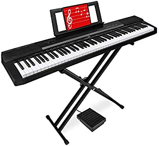 Best Choice Products 88-Key Full Size Digital Piano Electronic Keyboard Set for All Experience Levels w/Semi-Weighted Keys, Stand, Sustain Pedal, Built-In Speakers, Power Supply, 6 Voice Settings