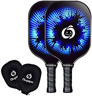 niupipo Pickleball Paddles, Carbon Fiber Face, Pickleball Paddle Set of 2 with Covers