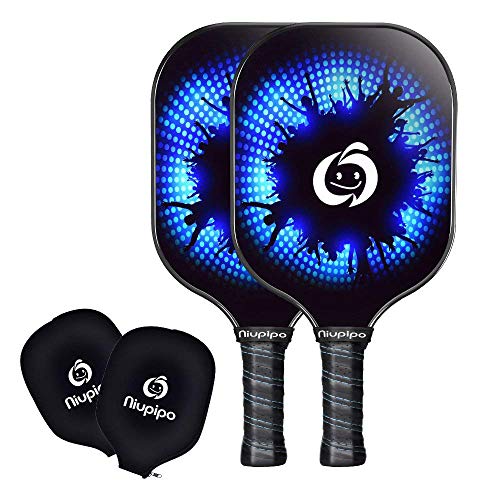 niupipo Pickleball Paddles, Carbon Fiber Face, Pickleball Paddle Set of 2 with Covers