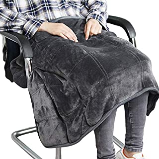 Small Weighted Lap Blanket for Sofa Heavy Lap Pad 39in x 23in 8 Lbs - Dark Grey for Adults, Kids