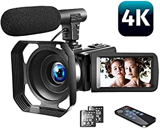 Video Camera 4K Camcorder Vlogging Camera with Microphone YouTube Camera Recorder Ultra HD 30MP 3.0