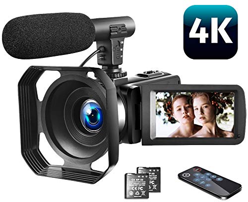 Video Camera 4K Camcorder Vlogging Camera with Microphone YouTube Camera Recorder Ultra HD 30MP 3.0