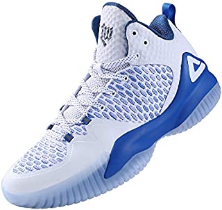 PEAK High Top Mens Basketball Shoes Lou Williams Streetball Master Breathable Non Slip Outdoor Sneakers Cushioning Workout Shoes for Fitness