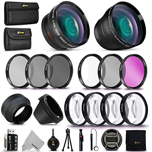 Professional 58MM Lens Attachments & Filters Accessory Bundle Kit for Canon EOS Rebel T8i T7 T7i T6i T6S T6 T5i T5 T3i SL3 SL2 SL1 EOS 90D 80D 77D 70D 9000D 800D 760D 7D DSLR Camera, 22 Accessories