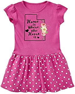 inktastic Utah Home is Infant Dress 12 Months Raspberry with Polka Dots 39115