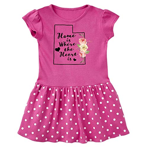 inktastic Utah Home is Infant Dress 12 Months Raspberry with Polka Dots 39115