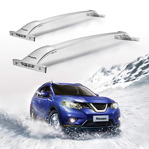 BougeRV Car Roof Rack Cross Bars for 2014-2020 Nissan Rogue with Side Rails, Aluminum Cross Bar Replacement for Rooftop Cargo Carrier Bag Luggage Kayak Canoe Bike Snowboard Skiboard