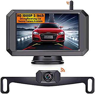 LeeKooLuu F09 HD 1080P Wireless Backup Camera 5 Display Digital Signals 2021 Newest Chips for Trucks,Small RVs,Campers,Cars Two Video Channels Hitch Rear/Front View Observation System Night Vision