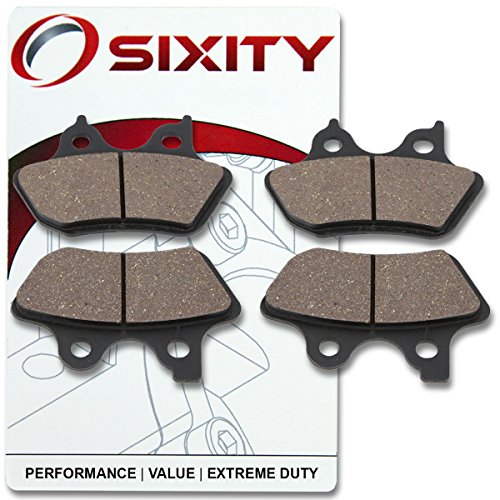 Sixity Front Rear Ceramic Brake Pads 2005-2006 for Harley Davidson FLSTNI Softail Deluxe Set Full Kit Complete