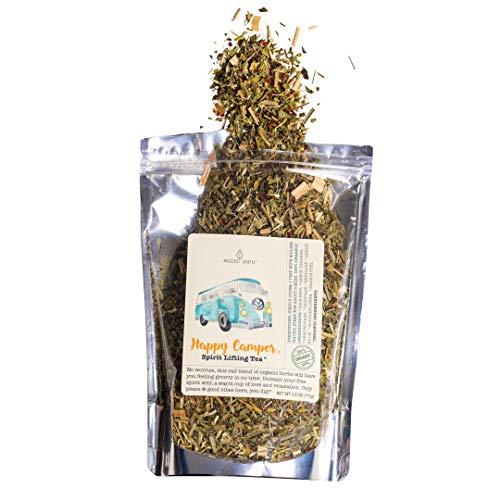 Happy Camper Organic Tea. Calming Properties Help with Anxiety and Depression. Natural Stress Relief. 48+ SERVINGS (3.9 OZ)