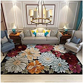 KFDQ Water and Oil Resistant Floor Mats,Kitchen Mat Area Carpet Non-Slip Carpet D Floral Pattern Living Room Bedroom Bedside Polyester Area Rug Non-Slip Home Modern Doormat Rug,80120cm,80120cm