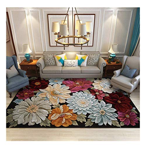 KFDQ Water and Oil Resistant Floor Mats,Kitchen Mat Area Carpet Non-Slip Carpet D Floral Pattern Living Room Bedroom Bedside Polyester Area Rug Non-Slip Home Modern Doormat Rug,80120cm,80120cm