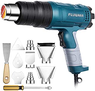 Heat Gun Kit 1500W with Dual-Temperature 5 Nozzles,Hot Air Gun 122F-1022F Heating in Seconds for DIY Shrink PVC Tubing/Wrapping/Crafts,Stripping Paint (1500W 2 Gears Temp Setting)