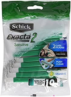 Schick Exacta2 Sensitive Disposable Razor, 10 Count(Pack of 2)