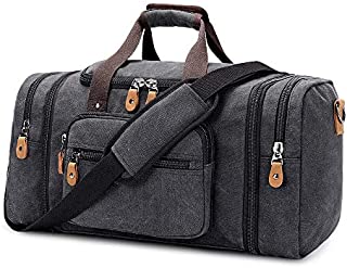 Plambag Canvas Duffle Bag for Travel 50L/60L Duffel Overnight Weekender Bag