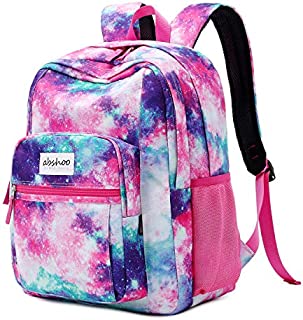 Abshoo Classical Basic Womens Galaxy School Backpack For College Teen Girls Water Resistant Bookbag (Galaxy Rose Red)