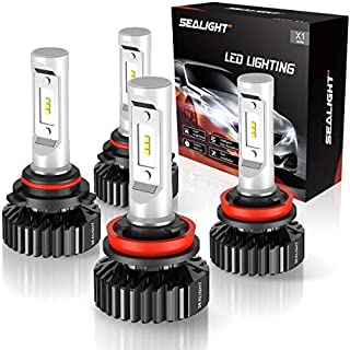 SEALIGHT 9005/HB3 High Beam H11/H9 Low Beam 14000LM LED Headlight Bulbs Combo Package CSP Chips 6000K Cool White