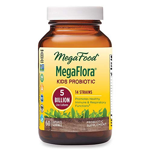 MegaFood, Kids N' Us MegaFlora, Probiotic Supplement for Children with 5 Billion CFU, 60 Capsules