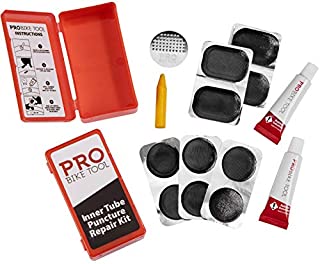 PRO BIKE TOOL 14 PC Bicycle Inner Tube Patch Kit - 2 Pack - Reliable Tire Puncture Repair Kits Includes Crayon, Scuffer, Rubber Cement & 20 Patches in Total - for Road, Mountain & BMX Bikes, ATV