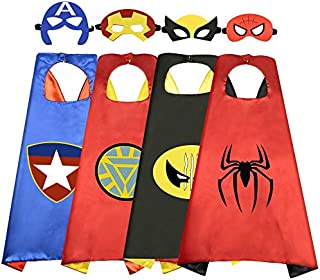 Roko Toys for 3-10 Year Old Boys, Superhero Capes for Kids 3-10 Year Old Boy Gifts Boys Cartoon Dress up Costumes Party Supplies 4 Pack RKUSPF04, Medium (Smart-S3)