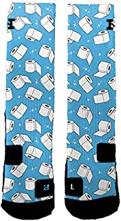 HoopSwagg Brand Athletic Socks Toilet Paper Medium